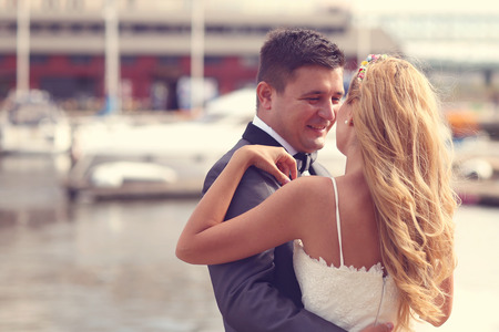 Love bride and groom outdoorの写真素材