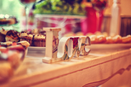 Love letters decor on table