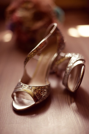 Beautiful sandals for a brideの写真素材