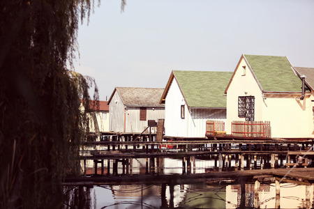 House on lakeの写真素材