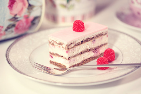 Delicious cake with berriesの写真素材
