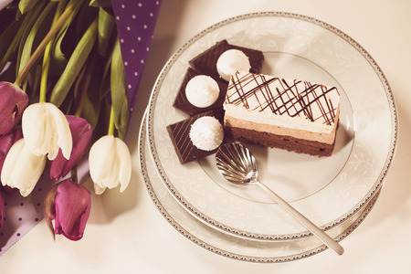 Delicious chocolate cakeの写真素材