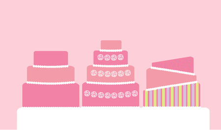 Vector illustration of 3-tier wedding cakesのイラスト素材