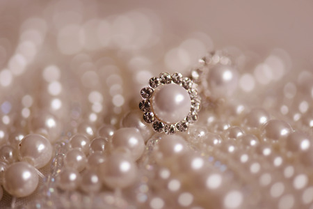 Elegant pearls wearringsの写真素材