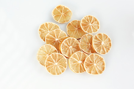 Sliced fruits on isolated backgroundの写真素材