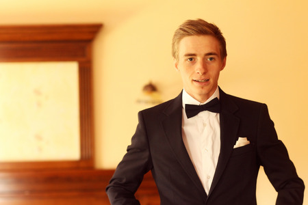 Elegant groom posingの写真素材