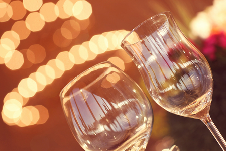 Elegant glasses for champagne and cocktailsの写真素材