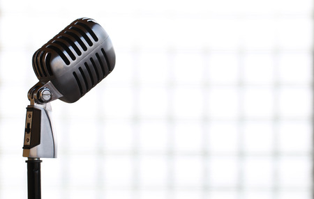 Close-up with retro style microphoneの写真素材