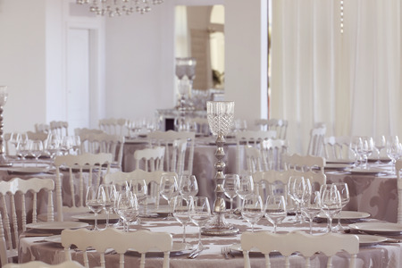 Elegant wedding table arrangementの写真素材