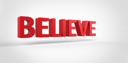 Believe 3D Inspirational textの写真素材
