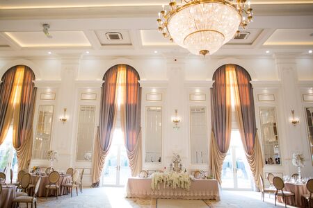 Beautiful restaurant decoration for wedding eventsのeditorial素材
