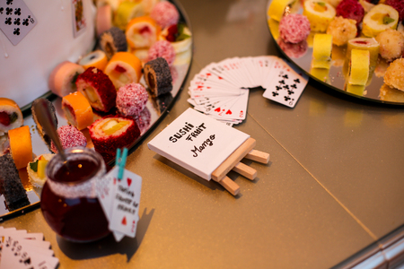 Delicious sushi fruit barの写真素材