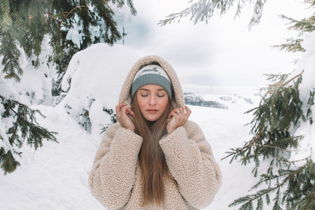 Beautiful girl posing outdoorの写真素材