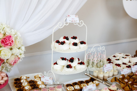 Delicious candy bar with different sweetsの写真素材