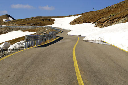 Beautiful view upon road at mountainsの写真素材