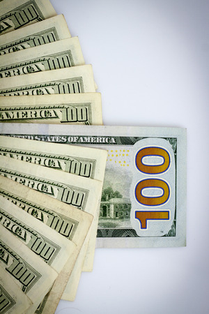 Hundred dollars. American dollars. Macroの写真素材