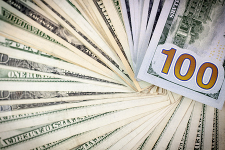 Hundred dollars. American dollars. Macroの写真素材