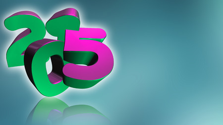 Number 2015 in 3D on blue gray background - New Year - Christmas Cardの写真素材