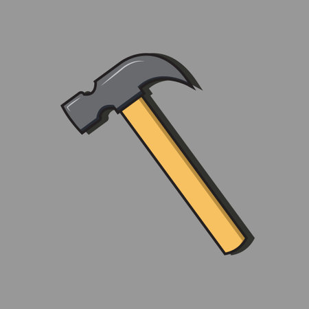 Claw hammer isolated Sticker design with solid color backgroundのイラスト素材