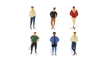 Set of people characters. Flat vector illustration isolated on white background.のイラスト素材