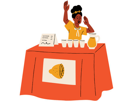 Vector illustration of a bar counter with a woman sitting at a table.のイラスト素材