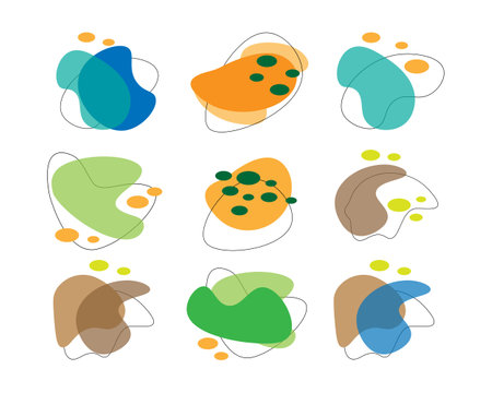 Set of hand drawn abstract shapes. Vector illustration for your design.のイラスト素材