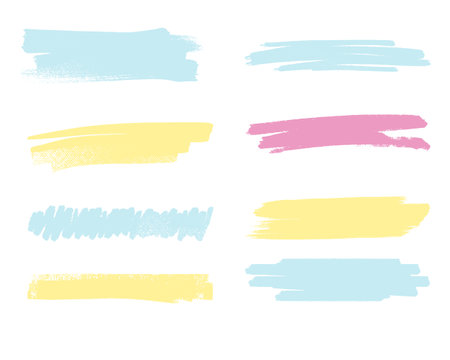 Vector set of hand drawn brush strokes. Grunge texture.のイラスト素材