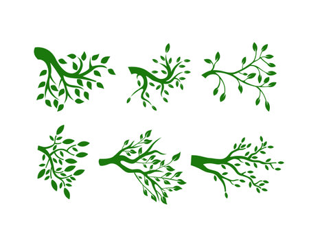 Set of Green Tree Icons. Vector Illustration.のイラスト素材