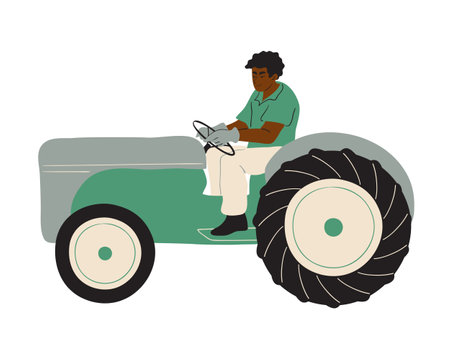 Farmer with a dog in his hand. Vector illustration on white background.のイラスト素材