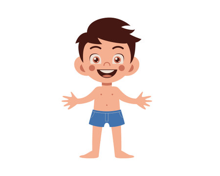 cute little boy with swimsuit character vector illustration design vector illustration designのイラスト素材