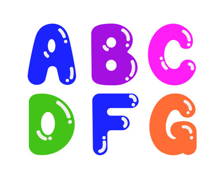 Set of colorful letter A and F on white background. Vector illustration.のイラスト素材