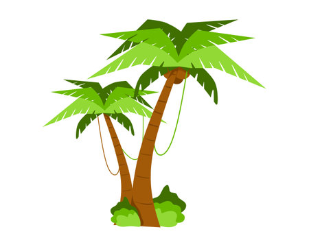 Coconut tree icon. Flat illustration of coconut tree vector icon for webのイラスト素材