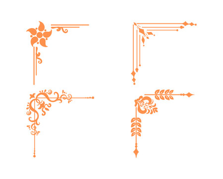 Set of ornamental elements for design. Floral elements. Vector illustrationのイラスト素材