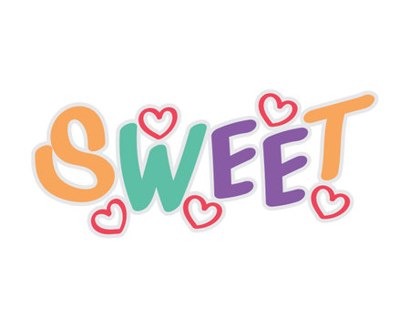 SWEET. Sticker for social media content. Vector stock illustration.のイラスト素材
