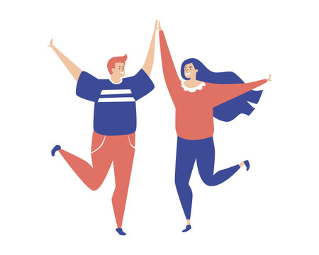 couple of people dancing on white background vector illustration designのイラスト素材