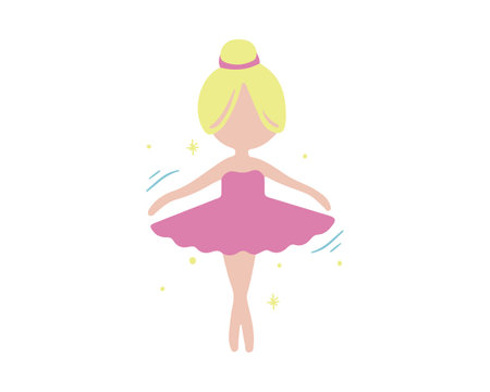 Cute little ballerina in a tutu. Vector illustration.のイラスト素材