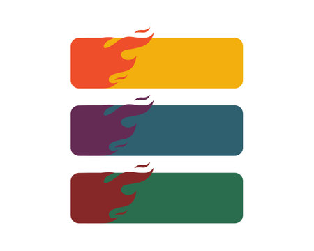 Flame vector illustration. Flat design style. Set of four icons.のイラスト素材