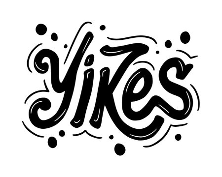 Yes. Sticker for social media content. Vector hand drawn illustration design.のイラスト素材