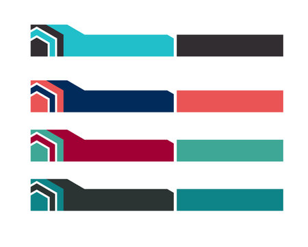 Set of colorful geometric banners. Vector illustration for web design.のイラスト素材