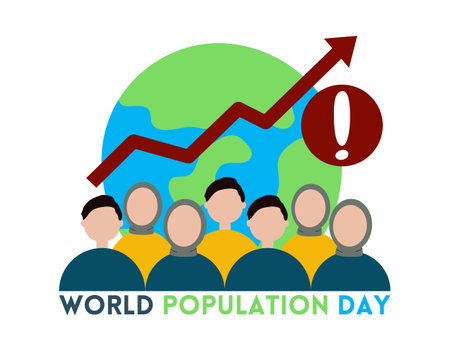World Population Day Vector Illustration. Suitable for greeting card, poster and bannerの写真素材