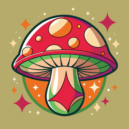 Fungi icon. Vector illustration of a fly agaric.のイラスト素材