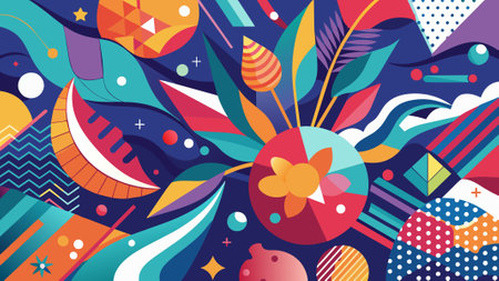 Abstract background with geometric elements. Vector illustration in a flat style.のイラスト素材