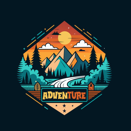 Vintage outdoor adventure t shirt  design . vectorのイラスト素材