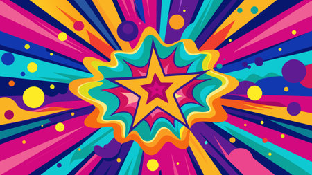 Abstract colorful background with stars. Vector illustration in flat style. EPS10のイラスト素材