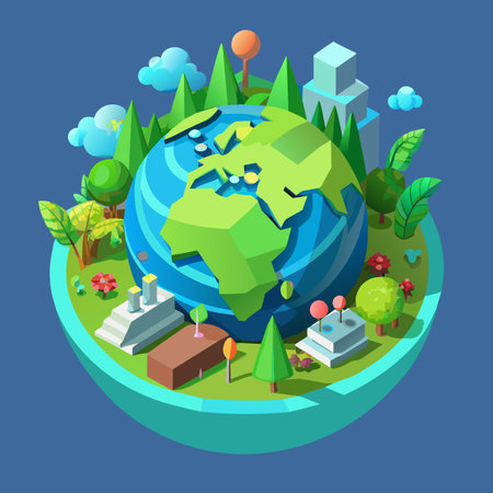 Flat illustration of earth day concept for web design