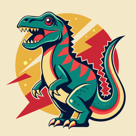 Cartoon dinosaur vector illustration for t-shirt design or poster.のイラスト素材