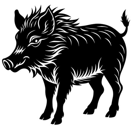 Boar. Wild Animals.Vector illustrationのイラスト素材