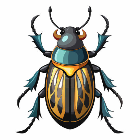 Scarab beetle icon. Cartoon illustration of scarab beetle  icon for webのイラスト素材