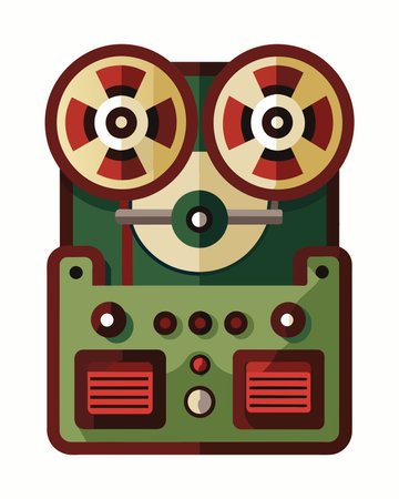 cinema reel tape recorder icon image vector illustration design  flatのイラスト素材