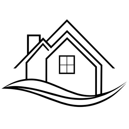 Simple illustration of house icon for web design isolated on white backgroundのイラスト素材